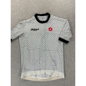 Castelli HOLLAND RACING Full Zip Short Sleeve Cycling Jersey (Men's XL) Gray